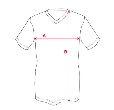 Mens Core Tee Shirt measurement diagram