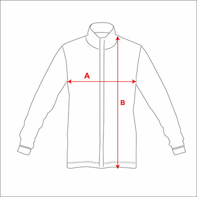 Mens High Performance Sport Jacket measurement diagram