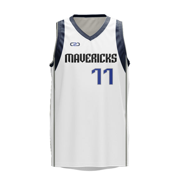 Mavericks Basketball Singlet - White "Front"