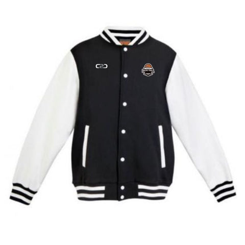 Varsity Jacket Mens Black White Front View