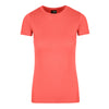 Ladies Cotton Round Tees Premiers CoralRed Front View