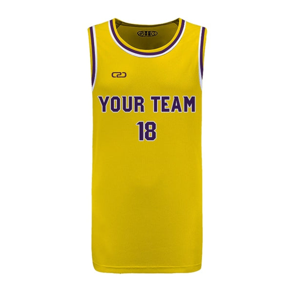 Custom LAKERS Icon HP Split Basketball Singlet Front View